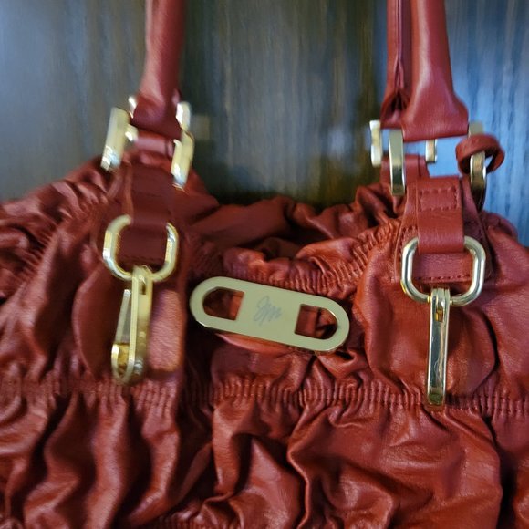 JM Collection New York RED Leather Bag - Picture 2 of 16